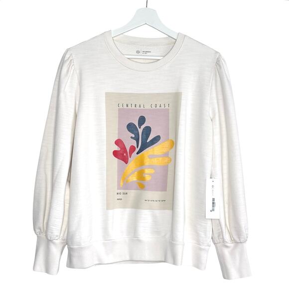 AG Jeans Hailey Sweatshirt in Poster Splash Ivory Dust - Picture 1 of 6